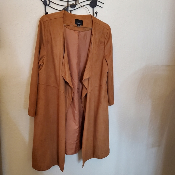 Lumiere Tan Suede Coat Large - Picture 1 of 6